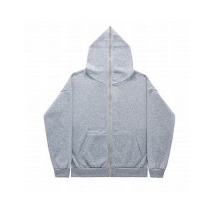 Sudadera con capucha y cremallera completa OEM de alta calidad, 100% algodón, transpirable, de forro polar sólido, informal para hombre, ideal para invierno. - Product Image 5