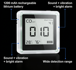 Popüler Taşınabilir Sıcaklık Nem Wifi Hava Kalitesi Monitörü Akıllı CO2 Ölçer PM2.5 Dedektörü CO2 Sensörü Giyilebilir - Product Image 3