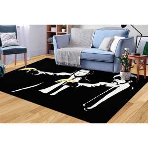 Alfombra Impresa: Alfombra de Diseño Único, Alfombras de Regalo, Alfombra con Diseño de Pistola de Plátanos de Banksy, Alfombra Delgada No Tejida - Product Image 2