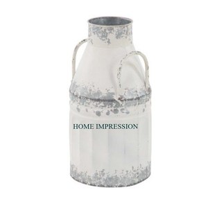 Stockage de lait en métal rustique peut galvanisé Vintage canne à lait couleur argent avec grande poignée pour décor à la maison boîtes d'irrigation de lait - Product Image 6