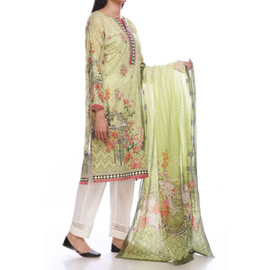 Collection d'été pour femmes et filles, costumes traditionnels pakistanais brodés en 3 pièces, shalwar kameez en lawn, longueur au sol, pour occasions ethniques - Product Image 3