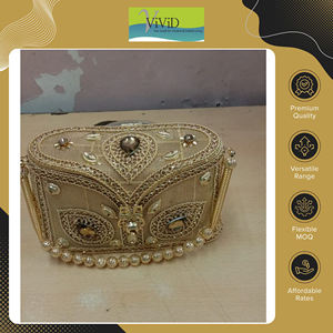 Oferta Increíble en Bolso de Mano Ligero con Cuentas Metálicas para Mujer, con Forro de Seda y Correa para el Hombro, para Bodas, Exportador Indio - Product Image 2