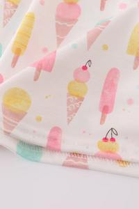 Glace à la menthe pour robe brodée crème pour filles tenue d'été mignonne en coton pour les tout-petits robe douce pour bébé et enfants - Product Image 4