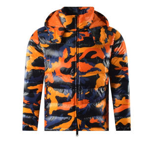 Patrón de 3 colores al por mayor en blanco personalizado hombres impermeable liso a prueba de viento chaqueta de nylon hinchada - Product Image 6