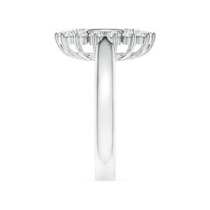 Bague de fiançailles Be Ike-Conic faite à la main en or blanc 14 carats avec diamants de laboratoire en forme de fleur, pureté VS, diamants taillés, certifiée AGI, sélectionnée - Product Image 6