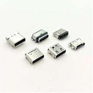 موصل USB من النوع C أنثى بـ 6 سنون للتركيب السطحي 3 أمبير -30 درجة مئوية~80 درجة مئوية لأجهزة الكمبيوتر والشبكات والخوادم والمحولات والراوترات - Product Image 4