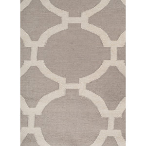 พรมขนสัตว์ทอแบบเรียบสีเทาและสีดำ รุ่น Indusbar Dwrm-103 ลายเรขาคณิตและลวดลายนามธรรม รูปทรงสี่เหลี่ยมผืนผ้าและลายทาง สำหรับตกแต่งพื้นบ้าน - Product Image 3