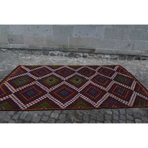 Alfombra turca Vintage étnica roja verde 5,7X11 pies área grande respaldo de látex de lana patrón abstracto 10mm de espesor para habitación de pasillo - Product Image 4