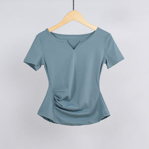 Personalizado con cuello en V Slim Fitness Running camisetas para mujeres señoras de secado rápido deportes gimnasio Yoga camiseta para hombres - Product Image 5