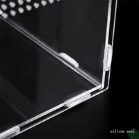 Nouveau boîtier de Reptile acrylique Vertical solide Cage d'élevage de Terrarium respirant pour accessoire de Reptile d'affichage de réservoir de spectacle de Zoo