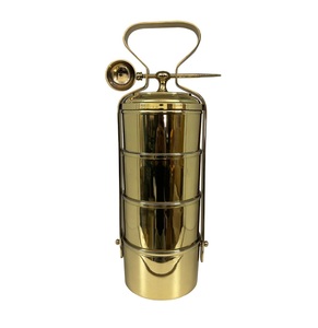 Pure Brass with Inside <b>Tin</b> Lining 2 Containers Lunch <b>Tiffin</b> Box with Hammered Design for Office School Travelling - Product Image 3