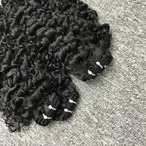 Venta al por mayor VQ pelo modelo Nancy 100% Natural Vietnam cabello humano doble dibujado Remy birmano rizado trama 100gr extensiones - Product Image 2