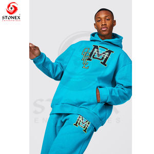 Sweat à capuche personnalisé de haute qualité XXL surdimensionné avec impression bouffante Ensemble de vêtements de sport décontractés d'hiver pour hommes avec logo Survêtement à capuche - Product Image 3