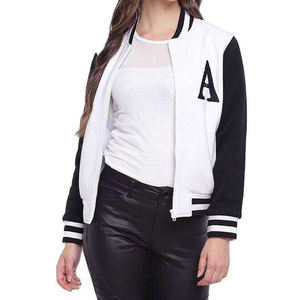 Veste universitaire personnalisée pour femmes style baseball veste Letterman du lycée veste blouson aviateur court OEM ODM pour femmes de haute qualité - Product Image 2