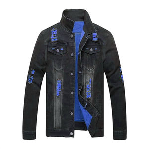 Nuevo fabricante de estilo de socorro personalizado y venta al por mayor más nuevo diseño Denim Blue Jeans Jacket Coat para hombres - Product Image 1