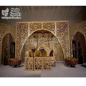 Arcos de escenario de boda de estilo persa lujoso escenario de Nikah musulmán con paneles de fondo cortados con láser paneles láser de estilo marroquí - Product Image 1