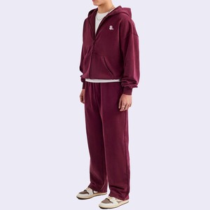 Nouvelle mode 100% coton fermeture éclair hommes hiver acide lavage survêtement ensemble respirant lourd personnalisé écologique conception personnalisée - Product Image 3