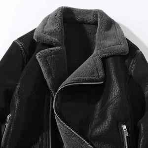 Veste en cuir pour homme, style vintage, 100% cuir véritable, fermeture éclair, col rabattu, rembourrage en coton, nouveau style - Product Image 4