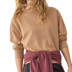 Sudaderas de cuello alto para mujer con logo personalizado, de invierno, lisas, holgadas, informales, deportivas, con logo bordado y en relieve - Product Image 1