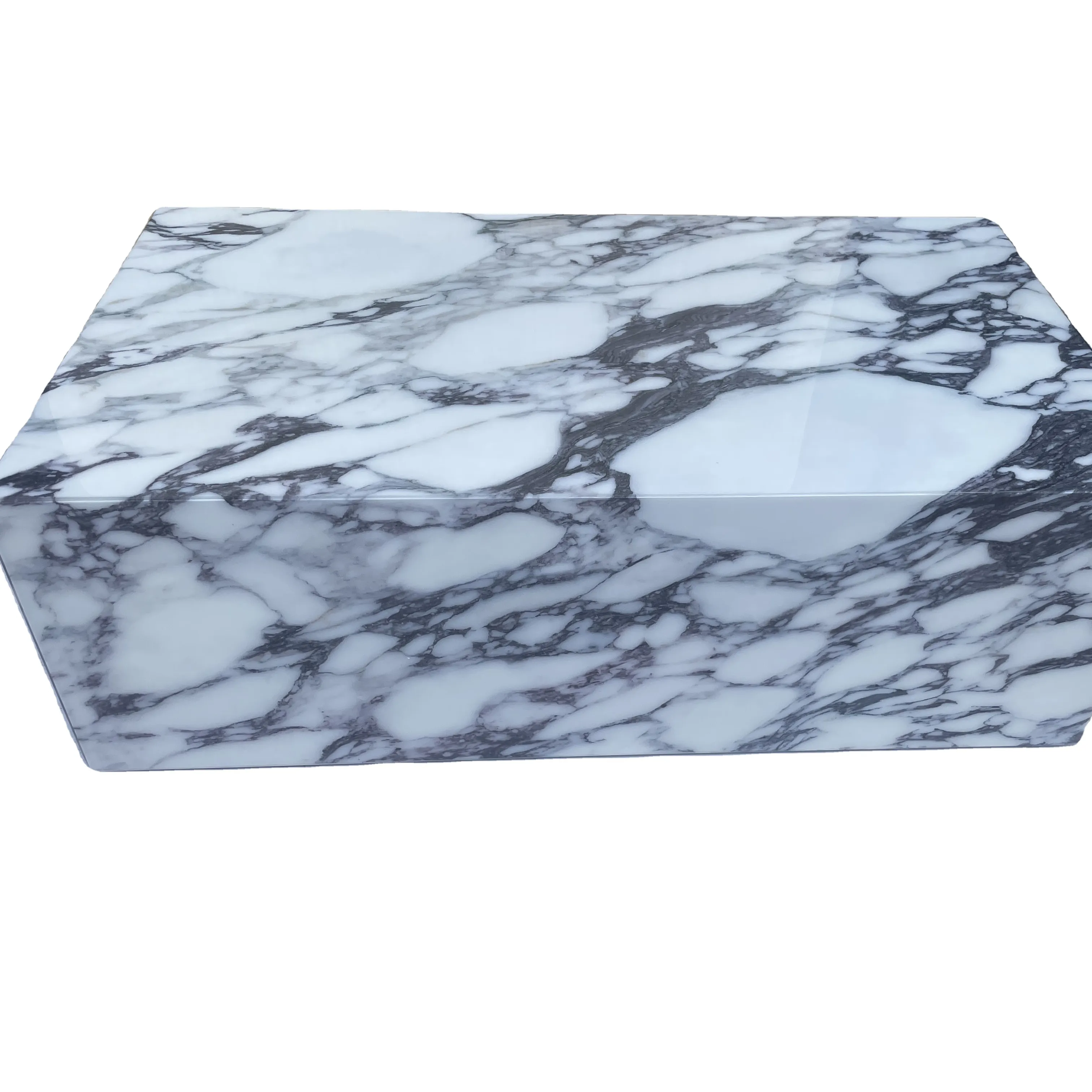 Modern Nordic Unique Natural Marble Viola Plinth For Living Room Decoration Plinth Low Coffee Table Marble Coffee Table