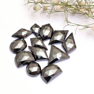 เกรด 100% ธรรมชาติ Hematite หลวมเหลี่ยมเพชรพลอยไม่สม่ําเสมอ Rose Cut อัญมณี 8x12 มม.-11x18 มม.Cabochons ด้านหลังแบนสําหรับขายในราคาจํานวนมาก - Product Image 3