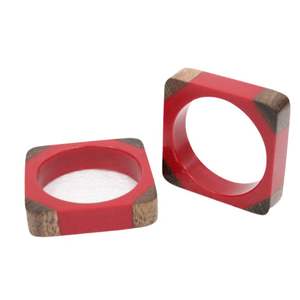 Luxury Latest Resin & Wood Napkin Ring Hot Sale Product Home Hotel Table <b>Top</b> Resin Napkin Ring Cloth Best Color Round Ring - Product Image 2