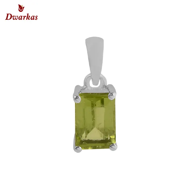 Hot Selling wholesale custom 925 sterling silver natural peridot gemstone jewelry pendant necklace her gift jewelry