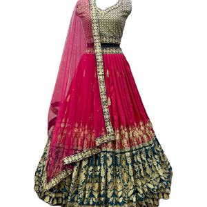 Lehenga choli ผ้าคอตต้อนปักลายหินผ้าหนาดีไซน์ใหม่ล่าสุด - Product Image 1