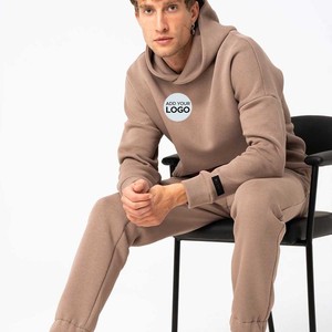 Chaqueta con capucha y Joggers Pantalones de chándal Conjuntos de invierno para hombres Ocio Liso Jersey Pantalones Traje deportivo Traje de lana - Product Image 3