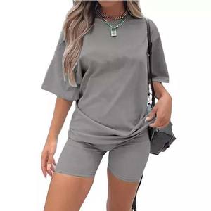 Custom Women Casual Clothing Summer <b>Two</b> <b>piece</b> <b>Set</b> Biker Shorts <b>Lounge</b> <b>Set</b> Oversize Plus Size T Shirt Jogger Shorts <b>Sets</b> 2025 - Product Image 1