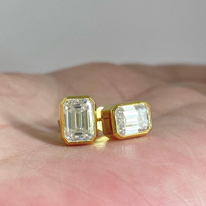 Aretes de Oro Sólido de 14k para Mujer, Venta al por Mayor, 1.75 Quilates, DEF, Corte Princesa, Oro Rosa Blanco, Cultivado en Laboratorio, Certificado IGI, Regalo Perfecto - Product Image 6