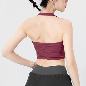 Sujetador deportivo para mujer, transpirable, de alto soporte, estilo Halter, para correr y entrenamiento de Yoga, logotipo frontal, MOQ bajo - Product Image 4