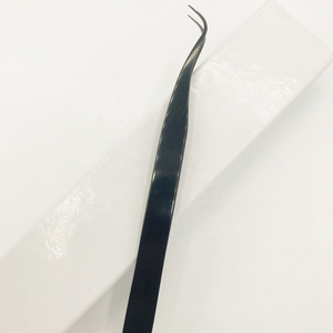 Pince à épiler OEM personnalisée marque privée nouvelle extension de cils en acier inoxydable noir durable ensembles de pinces à épiler crochet pointu conception vison - Product Image 3