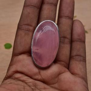 925 argent Sterling classique concepteur ovale coupe rose Rose Quartz bague pierre précieuse naturelle lunette réglage janvier pierre de naissance pour - Product Image 5