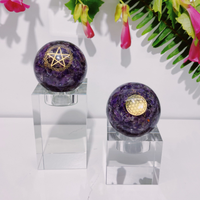 Boule d'orgonite en quartz rose, boules de pierres naturelles, puces d'orgonite, puces de guérison énergétique, boule de sphère en vrac pour la décoration de la maison