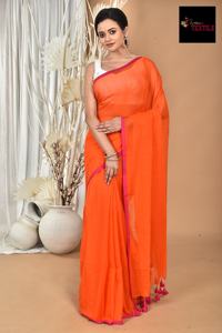 Sari bengali d'été, tissé uni, écologique, séchage rapide, tissu en coton très léger pour filles et femmes, occasions spéciales - Product Image 4