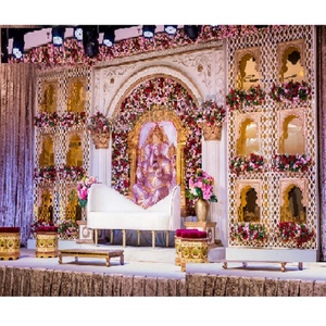 Cérémonie de réception de mariage traditionnelle et chic Scène de fête de fiançailles de mariage indien du sud Cérémonie de mariage hindou Shagun - Product Image 1