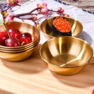 New Hand-crafted Golden Material Serving Bowl with <b>Large</b> Containing Capacity Set of 5 with 3 Golden and 2 Silver Metal Bowls - Product Image 5