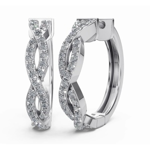 Pendientes de Aro con Diamantes Radiance Twist of Forever, Oro de 9 KT, 14 KT, 18 KT, Corte Redondo, Joyería Cultivada en Laboratorio, Venta al por Mayor, OEM, Exportación B2B - Product Image 1