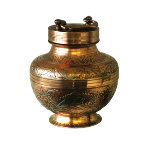 Copper Embossed Cremation Urn Elegant Design Handcrafted Funeral <b>Ashes</b> Urn Premium Quality <b>Keepsake</b> Urn - Product Image 1