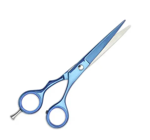 Tijeras de corte de pelo de acero y Metal con revestimiento azul hechas a medida Herramienta de belleza de salón profesional y para el hogar-Venta al por mayor - Product Image 1
