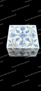 Caja de joyería de mármol de venta de exportación forma rectangular con Hermosa solución de almacenamiento decorativa atemporal con incrustaciones de perlas madre a la venta - Product Image 2