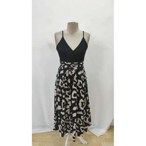 Women's Strappy Wrap Neckline <b>Top</b>, <b>Shimmering</b> Skirt, Supreme Dress, 36785 - Black - Product Image 4