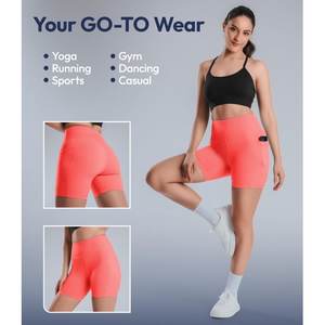 Shorts Bermuda de Verano para Mujer, Casuales, Cintura Media, para Adolescentes, Transpirables, de Secado Rápido, Cintura Elástica, Deportivos, 100% Algodón, para Playa y Correr - Product Image 3