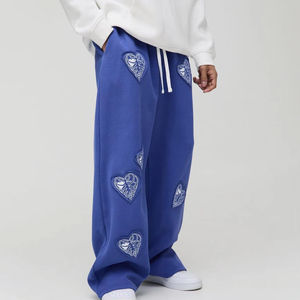 กางเกงขายาวทรงตรงผ้าฝ้ายแท้ 100% ดีไซน์ OEM ยอดนิยมสำหรับผู้ชาย พร้อมกางเกงขายาวทรงหลวมแบบกำหนดเองสำหรับผู้ชาย - Product Image 1