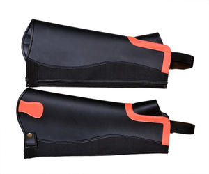 Classique Confortable Demi-Ghettots en Cuir Noir pour Hommes avec Bordure Contrastante Orange Fermeture Éclair Arrière Poche Personnalisée pour l'Entraînement - Product Image 3