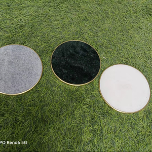 จำหน่ายโดยตรงจากโรงงาน ชุดจานรองแก้วหินอ่อนหรูหราสำหรับโต๊ะกาแฟ/โต๊ะอาหาร ชุดอาหารค่ำเพ้นท์มือ เป็นมิตรกับสิ่งแวดล้อม ขายในอินเดีย - Product Image 5