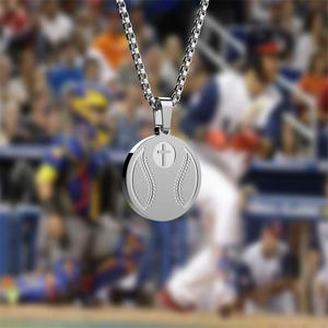 Colgante de Béisbol con Corte Brillante de Moissanita, Chapado en Oro de 14K, Plata de Ley 925, Estilo Deportivo, Colgantes Hip Hop para Hombre - Product Image 2
