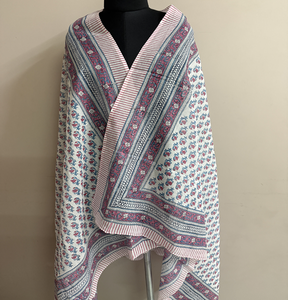 Women's Lightweight Breathable Windproof Cotton <b>Sarong</b> Shawl Hand Block Printed Quick Dry Durable Multifunction Sun Protection - Product Image 2