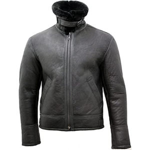 Chaqueta de Cuero de Cordero Negra para Hombre de Moda/Chaquetas de Cuero para Hombre/Chaquetas de Cuero de Pakistán Chaquetas de Cuero Ajustadas de Manga Larga para Hombre - Product Image 2